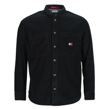 Textiel Heren Overhemden lange mouwen Tommy Jeans TJM CASUAL CORDUROY OVERSHIRT Zwart