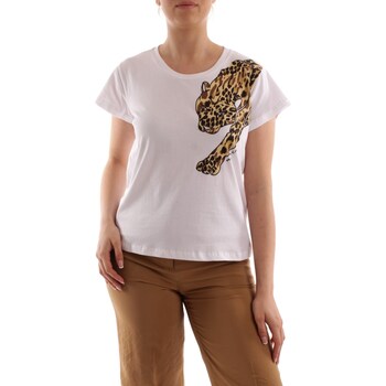 Textiel Dames T-shirts korte mouwen Manila Grace T414CU Wit
