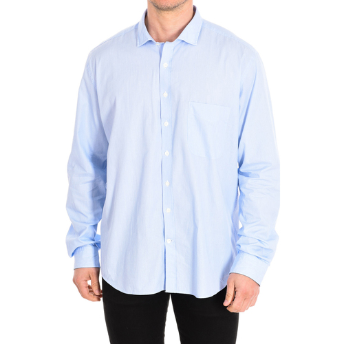 Textiel Heren Overhemden lange mouwen CafÃ© Coton MILLERAIES3-66HLSSLIM Blauw