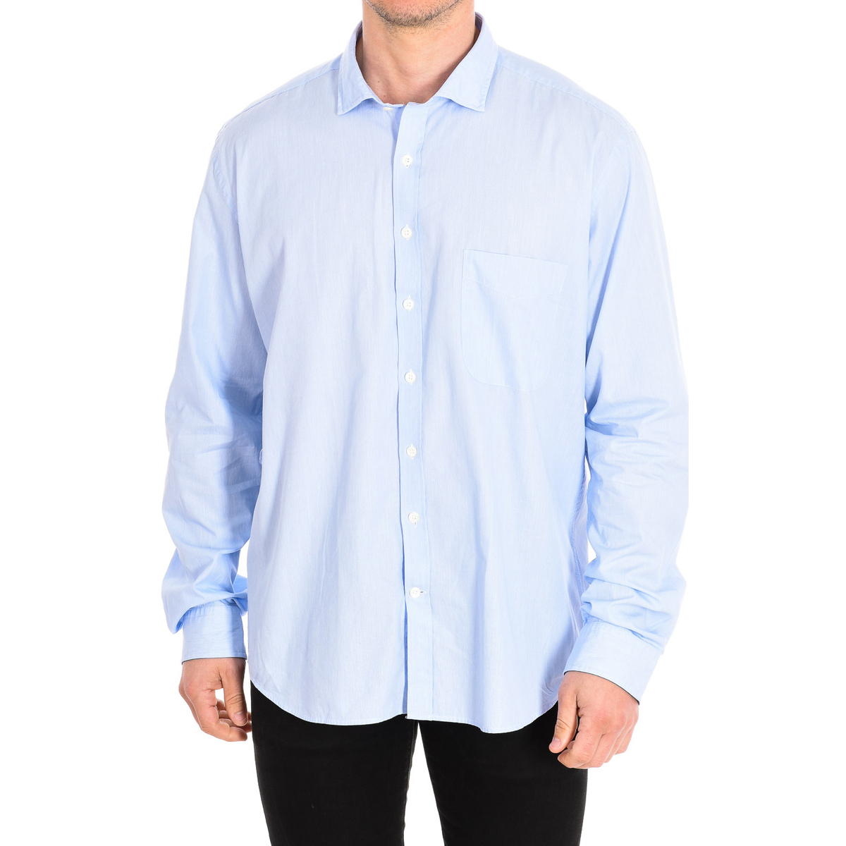 Textiel Heren Overhemden lange mouwen CafÃ© Coton MILLERAIES3-66HLSSLIM Blauw
