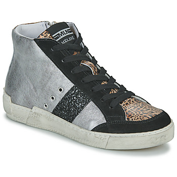 Schoenen Dames Hoge sneakers Meline  Zilver / Leopard