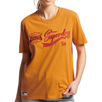 Textiel Dames T-shirts korte mouwen Superdry  Orange