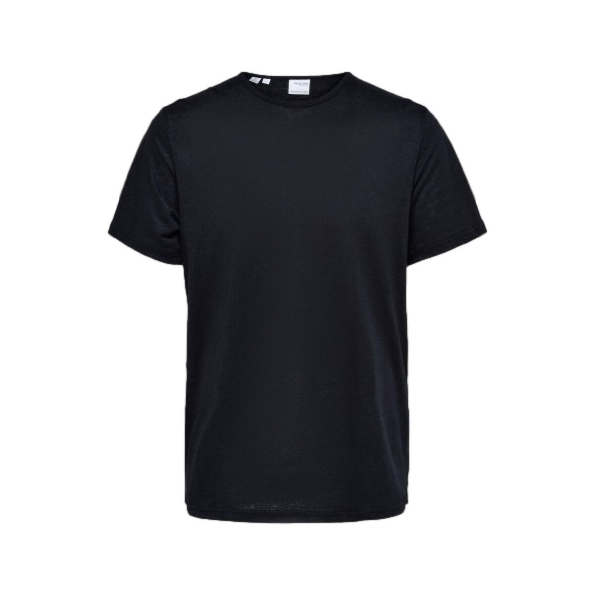 Textiel Heren T-shirts & Polo’s Selected T-Shirt Bet Linen - Black Zwart