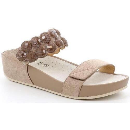 Schoenen Dames Leren slippers Grunland DSG-CI3161 Brown