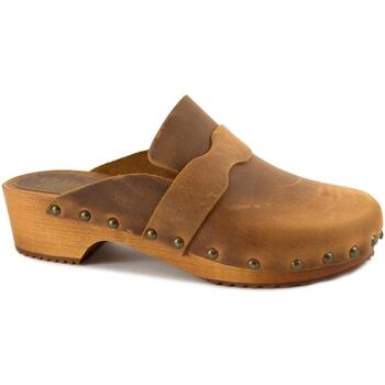 Schoenen Dames Leren slippers Giada GIA-CCC-8408-CU Brown