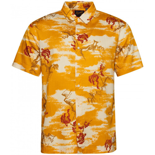 Textiel Heren Overhemden lange mouwen Superdry Vintage hawaiian s/s shirt Geel