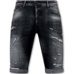 Textiel Heren Korte broeken Local Fanatic Destroyed Shorts H Paint Splatter Zwart