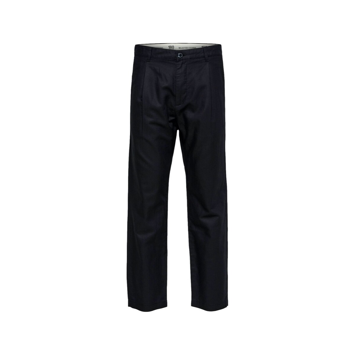 Textiel Heren Broeken / Pantalons Selected Relaxed Jones Linen - Black Zwart