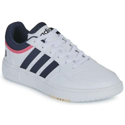 Schoenen Dames Lage sneakers Adidas Sportswear HOOPS 3.0 Wit / Zwart / Roze