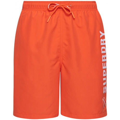 Textiel Heren Zwembroeken/ Zwemshorts Superdry Code applque 19inch Orange