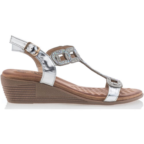 Schoenen Dames Sandalen / Open schoenen Fresh Poésie sandalen / blootsvoets vrouw grijs Zilver