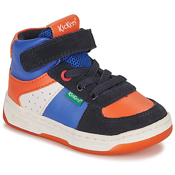 Schoenen Kinderen Hoge sneakers Kickers KICKALIEN Marine / Blauw / Orange