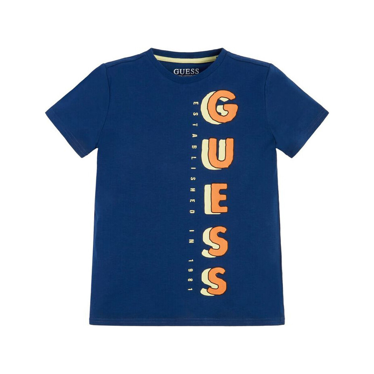 Textiel Jongens T-shirts & Polo’s Guess  Blauw