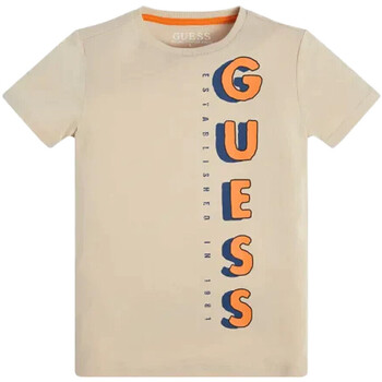 Textiel Jongens T-shirts & Polo’s Guess  Beige