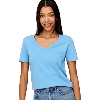 Textiel Dames T-shirts korte mouwen Jacqueline De Yong CAMISETA DE PICO MUJER JDY 15239939 Blauw
