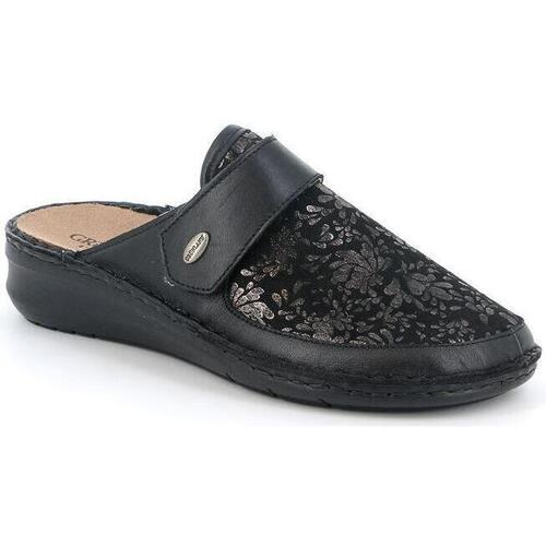 Schoenen Dames Leren slippers Grunland DSG-CE0260 Zwart