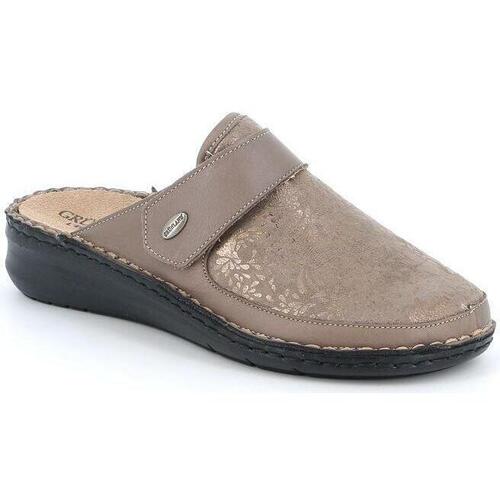 Schoenen Dames Leren slippers Grunland DSG-CE0260 Brown