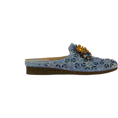 Schoenen Dames Leren slippers Laura Vita HACHIO 02 Blauw
