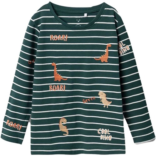 Textiel Jongens T-shirts & Polo’s Name it T-Shirt  Nmmtenne Ls Top Groen