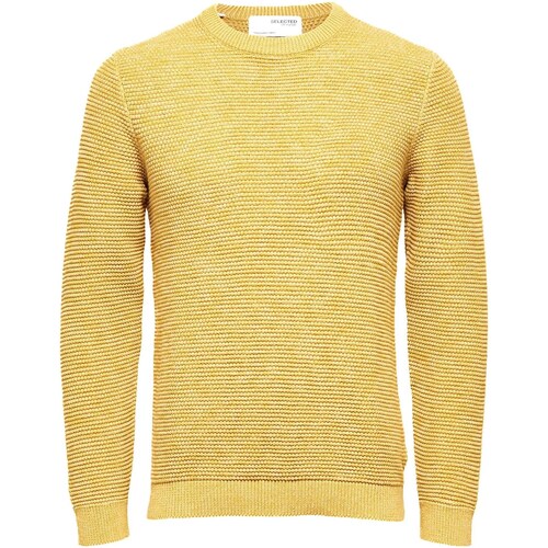 Textiel Heren Sweaters / Sweatshirts Selected Maglione  Slhvince Ls Knit Bubble Geel