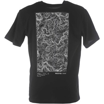 Selected Slhrelaxajax Print Ss O-Neck Tee W Zwart