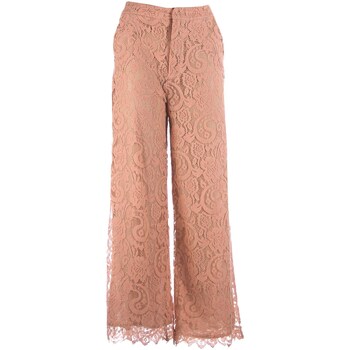 Textiel Dames Broeken / Pantalons Il The Delle 5 Pantaloni In Pizzo Roze