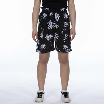 Textiel Dames Korte broeken / Bermuda's Shopart Bermuda  Donna In Tessuto Stampato Nero Zwart