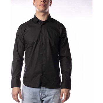 Textiel Heren Overhemden lange mouwen Sl56 Camicia  Clargy Colletto Cotone Zwart