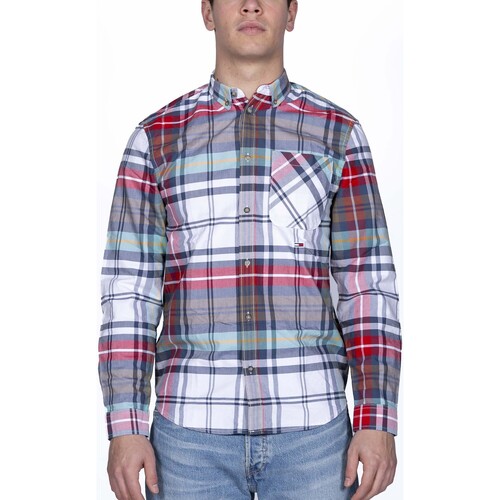 Textiel Heren Overhemden lange mouwen Tommy Hilfiger Camicia Tommy Jeans  Archive Tommy Ch Multicolor Multicolour