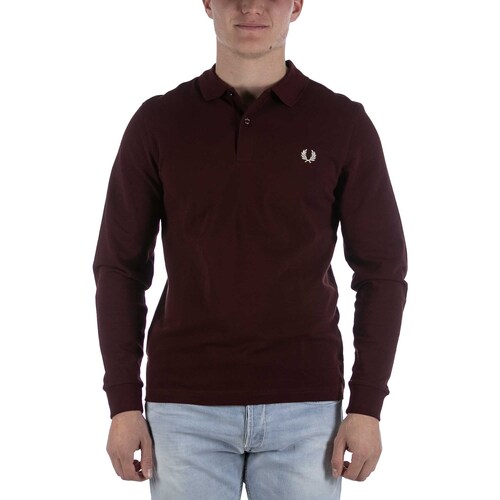 Textiel Heren T-shirts & Polo’s Fred Perry Polo Fred Perry Plain Fred Perry Bordeaux Violet