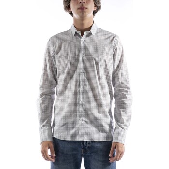 Textiel Heren Overhemden lange mouwen Sl56 Camicia  Fantasia Bianco Wit