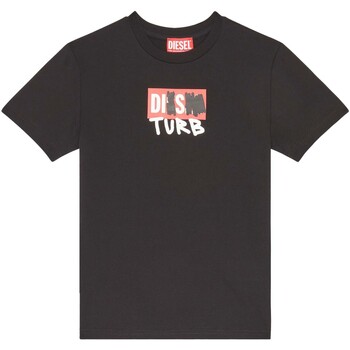 Textiel Jongens T-shirts & Polo’s Diesel T-Shirt  Tdiegosb10 Maglietta Nero Zwart