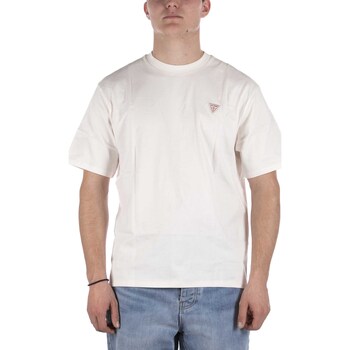 Textiel Heren T-shirts & Polo’s Guess T-Shirt  Go Camp Logo Tee Bianco Wit