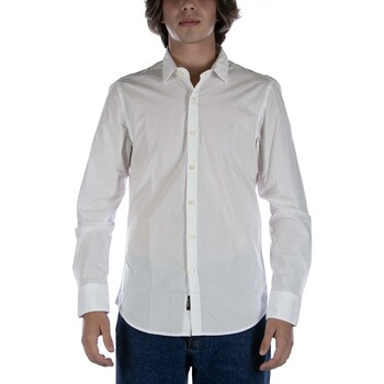Textiel Heren Overhemden lange mouwen Replay Camicia  Bianco Wit
