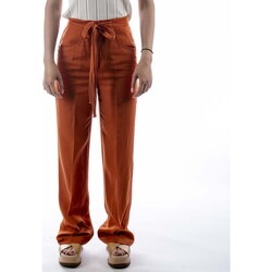 Textiel Dames Broeken / Pantalons Manila Grace Pantalone Manila Grace Palazzo Arancione Orange