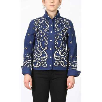 Textiel Dames Jacks / Blazers Scotch & Soda Allover Printed Bandana Workwear Jacket Blauw