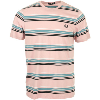 Textiel Heren T-shirts korte mouwen Fred Perry Stripe Roze