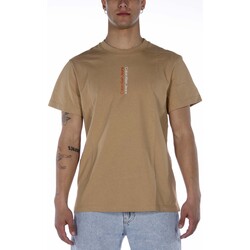 Textiel Heren T-shirts & Polo’s Calvin Klein Jeans Mirror Logo Tee Beige Beige