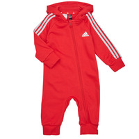 Textiel Kinderen Jumpsuites / Tuinbroeken Adidas Sportswear 3S FT ONESIE Rood / Wit