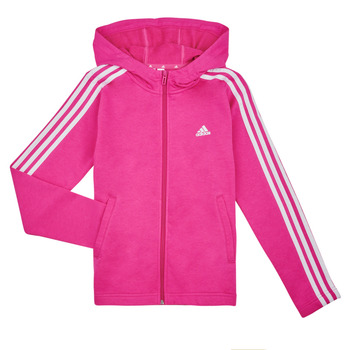 Textiel Meisjes Sweaters / Sweatshirts Adidas Sportswear 3S FZ HD  fuchsia / Wit