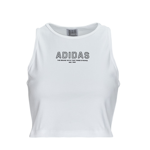 Textiel Dames T-shirts korte mouwen Adidas Sportswear Crop Top WHITE Wit