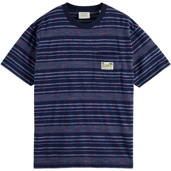 Textiel Heren T-shirts & Polo’s Scotch & Soda Jersey Structured Stripe Tee Multicolour