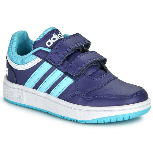Schoenen Jongens Lage sneakers Adidas Sportswear HOOPS 3.0 CF C Blauw / Turquoise