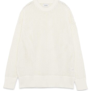 Textiel Heren Sweaters / Sweatshirts Amish Crew Neck Over Man  Cotton Net Marble Wit