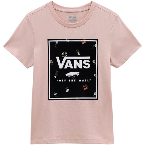 Textiel Dames T-shirts korte mouwen Vans CAMISETA MUJER  MICRO DISTY BOX VN0003DKBQL Roze