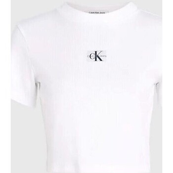 Textiel Dames T-shirts korte mouwen Calvin Klein Jeans J20J221595YAF Wit