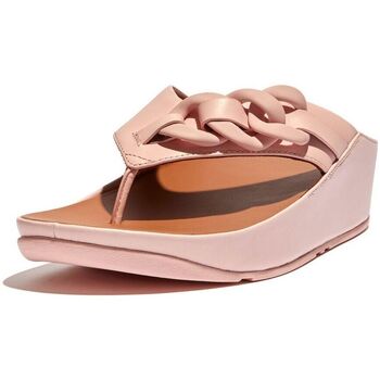 Schoenen Dames Sandalen / Open schoenen FitFlop Opalle Rubber-Chain Leather Toe-Post Sandals - ROZE - Maat 36 ROZE
