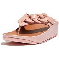 Schoenen Dames Sandalen / Open schoenen FitFlop Opalle Rubber-Chain Leather Toe-Post Sandals - ROZE - Maat 40 ROZE