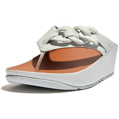 Schoenen Dames Sandalen / Open schoenen FitFlop Opalle Rubber-Chain Leather Toe-Post Sandals - BLAUW - Maat 36 BLAUW