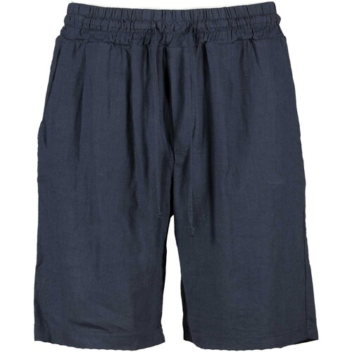 Textiel Korte broeken / Bermuda's V2brand Pantalone Sartoriale Corto Lino Blauw